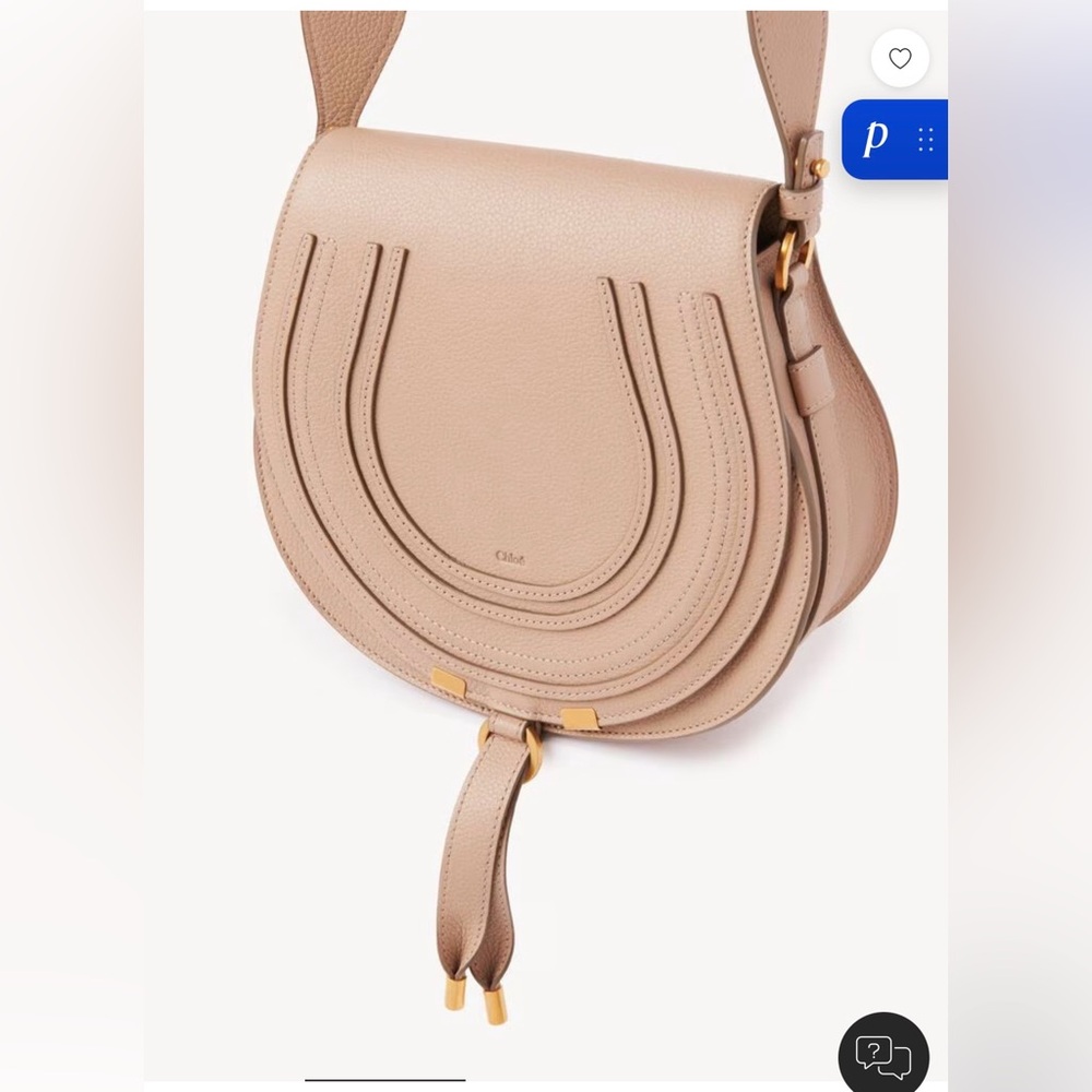 Chloe Marcie medium saddle crossbody bag in grained leather - Picture 2 of 7